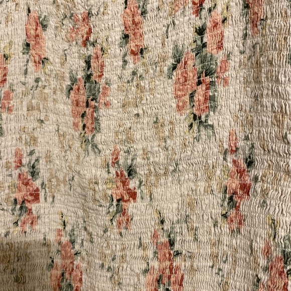 Cream & Pink Square Neck On/Off Shoulder Blouse (XS) - Picture 4 of 7